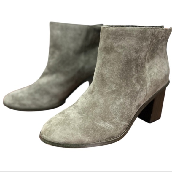 Splendid Suede Block Heel Ankle Boots Olive Green Sz 7.5 - Picture 8 of 12